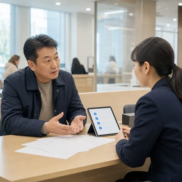 비금융 납부정보와 신용평가 기초정보 정정을 상담하는 한국인 이용자