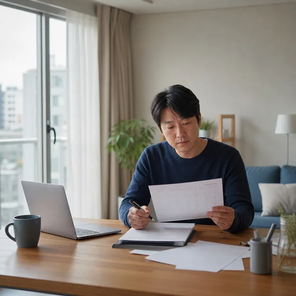퇴직 후 달력과 서류를 보며 2026 실업급여 신청 일정을 정리하는 한국인 근로자