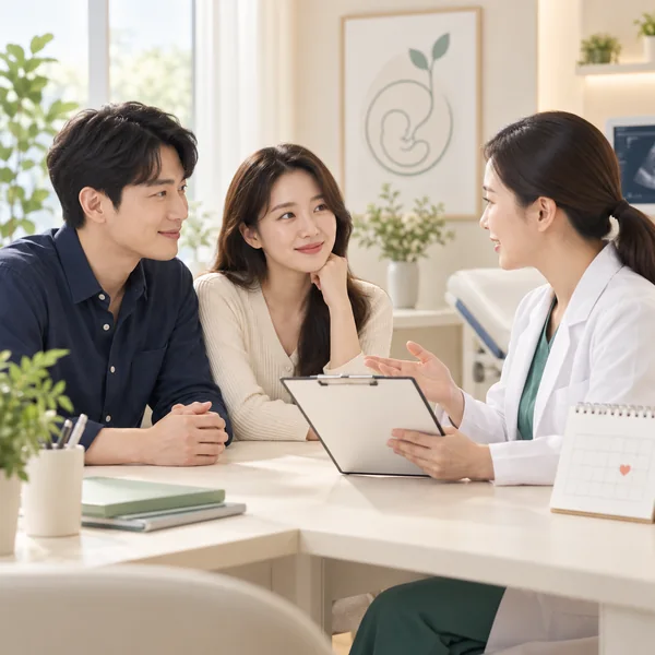 2026 난임부부 시술비 지원을 안내받는 부부와 의료진