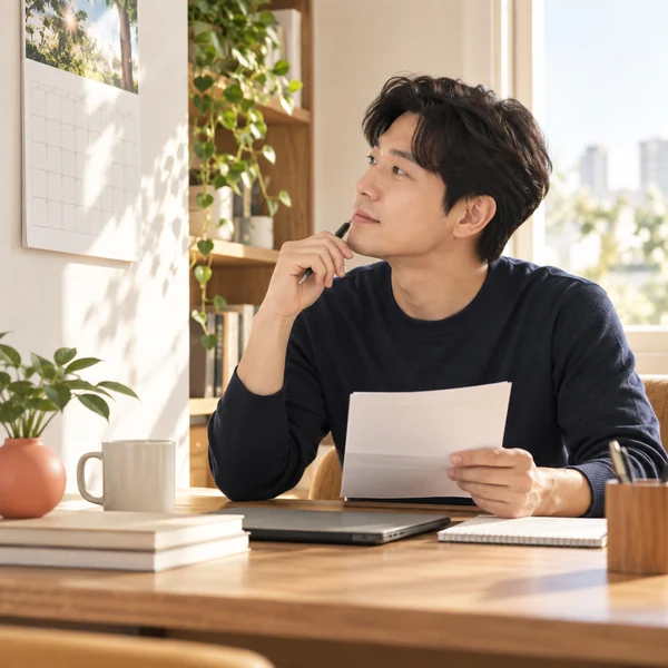 달력과 급여명세서를 보며 2026 연차수당을 계산하는 한국인 직장인